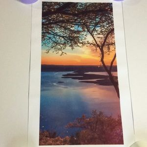 Fabric Seascape Landscape print pictures Beautiful Sunsets Ocean Trees Beaches